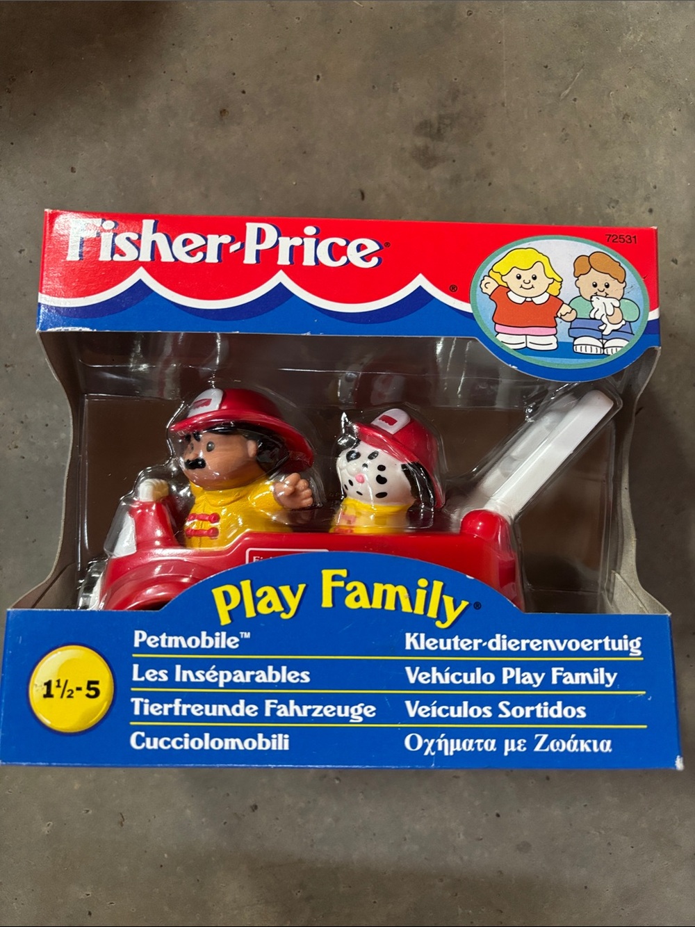 Fisher-Price Play Family Red Fire Rescue Petmobile with Yellow Details